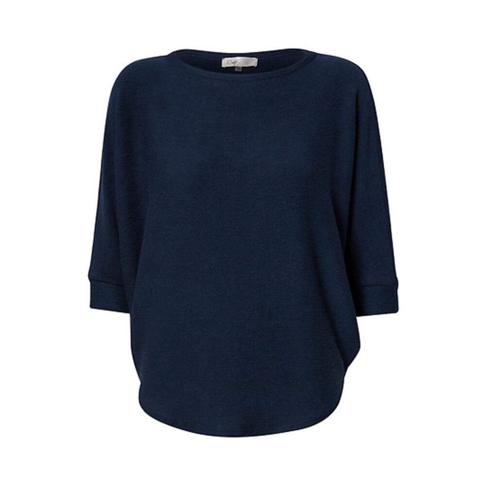 RIELLE Women's Ribbed 3/4 Knit Top Size M In Navy